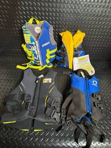 Speedo & Overtons Child Life Jackets (Lot of 5) 30-50 LBS USCG Approved Ski Vest