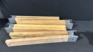 Folding Sawhorses - Wooden Legs with Steel Top Brackets (Set of 5)