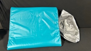 MET-RX 180° Gym Mat - Blue with Silver Carry Bag for Home Workouts