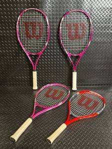 Wilson Tennis Racquets - 4-Pack PinkPurple & Red Frames