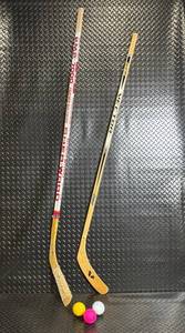 Field Hockey Sticks (2) With 3 Neon Balls - 35 Inches Long