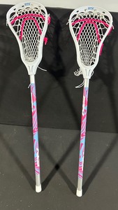 STX Lacrosse Sticks Pair - White Heads, PinkBlue Gradient Shafts