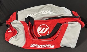 Winnwell Duffel Bag - Red & Gray GymTravel Bag with Multiple Compartments