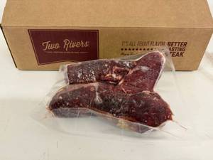 D. 10.30lbs Two Rivers Beef Ribeye Roll Steaks-Vaccum Sealed 3-4 Steaks Per Package-3-4 Packages per Case.