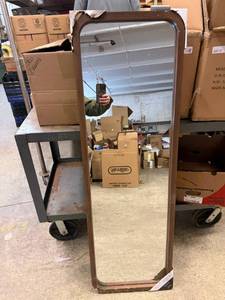 SSS. 17x53 Rounded Edge Rectangular Mirror-Walnut Finish