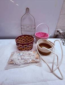 MM1. Baskets, Hanging Basket Rope Basket, Hanging Macrame & Shower Caddy