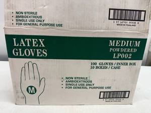 MM1. 1 case Medium Latex Gloves