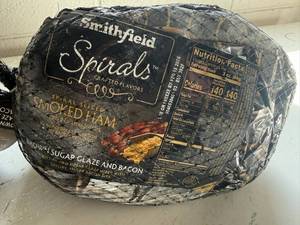 CC. 8.10lbs Smithfield Spirals Smoked Ham-Brown Sugar Glaze Packet