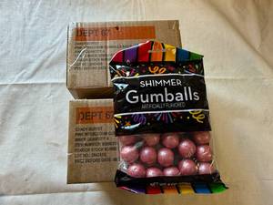 2x4ct- 8oz Bags Shimmer Gumballs-Pink