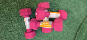 Lot of four 5LB neoprene dumbbells (New but got moved around many times in the warehouse)