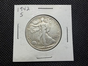 1942 S Silver Walking Liberty Half Dollar