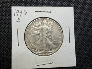 1946 S Silver Walking Liberty Half Dollar