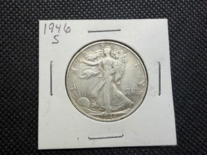 1946 S Silver Walking Liberty Half Dollar
