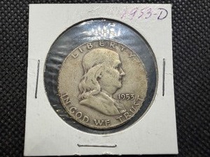 1953 D Silver Franklin Half Dollar