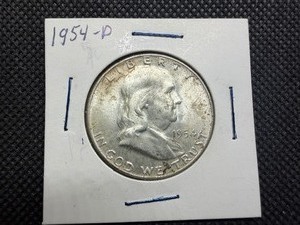 1954 D Silver Franklin Half Dollar
