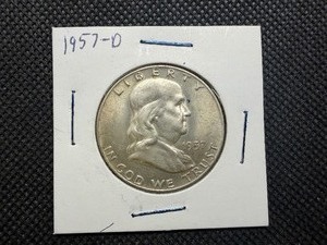 1957 D Silver Franklin Half Dollar
