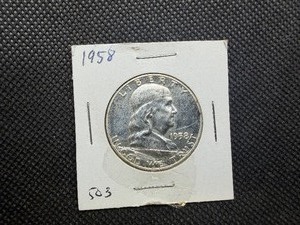 1958 Silver Franklin Half Dollar