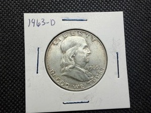 1963 D Silver Franklin Half Dollar