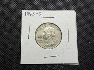1963 D Silver Washington Quarter