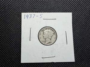 1937 S Silver Mercury Dime