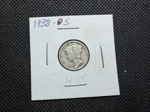 1938 S Silver Mercury Dime