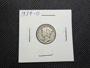 1939 D Silver Mercury Dime