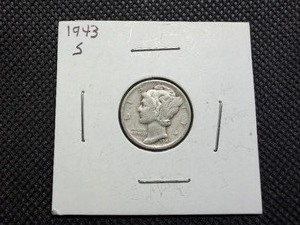 1943 S Silver Mercury Dime