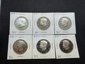 Six Kennedy Half Dollars - Very Nice Condition 1970 S, 1971 S, 1974 S, 1976 S, 1978 S, 1979 S