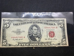 1953 Series Red Seal $5 Bill
