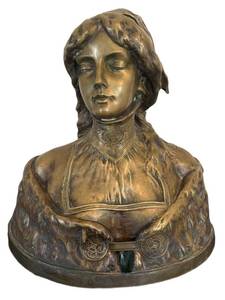 LR - Antique Maurice Se Blanc Bronze Bust Desdémone / Maurice Leblanc, Desdémone
