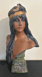 UL - Emmanuel Villians Diane Bust Chalkware Statue - Circa 1900