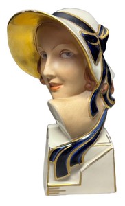 LLR - Vintage, 1930s Art Deco Royal Dux Porcelain Art Deco Figurine by Elly Strobach