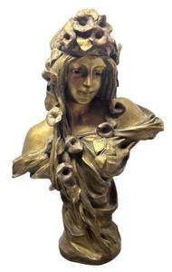 O - Vintage Art Nouveau Bust Sculpture