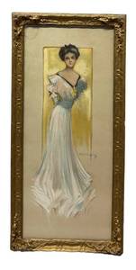 FR - Signed Hamilton King Gouache and Pastel Painting