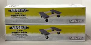 RR - Two New Performax 12 x 18 Movers Dollys