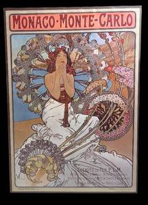 RR - Alphonse Mucha Monaco Monte-Carlo Framed Print
