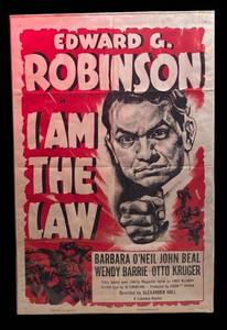 RR - Vintage Edward G. Robinson in I Am The Law Movie Unframed Poster Print