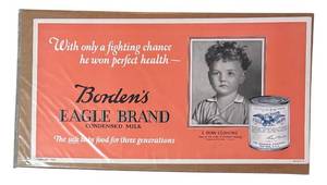 FR - Bordens Eagle Brand Condensed Milk - Vintage Unframed Advertising Print