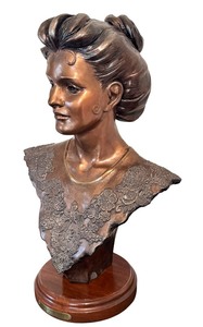 UL - Vintage Emile Pinedo Lys Bust - Bronze Sculpture