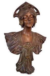 DR - Henri Jacobs Art Nouveau Bronze Bust - Signed H. Jacobs, Cast by Napoleon Alliot, Circa 1904