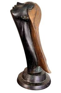 DR - Art Deco Mid-Century Bronze Female Bust Sculpture