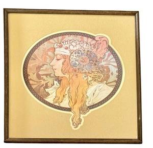 DR - Alphonse Mucha Art Nouveau Print - Framed with Matting