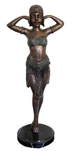 LR - Antique Bronze Art Deco Belly Dancer Sculpture