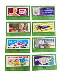 DR - Lionel Billboard Signs - 1950s Vintage Advertising Panels (Lot of 8)