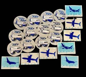 DR - Boeing Collectible Stickers - 12x Boeing 757 Discs & 8x Boeing 737 Cards