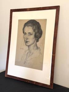 DR - R. Shulgold Charcoal Portrait - Original 1931, Framed 20 x 28 in