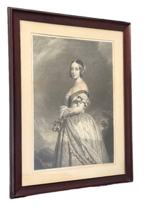 LR- Her Most Gracious Majesty the Queen, Queen Victoria Portrait Engraving (Engraved by Forster, Paris 1846)