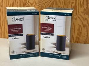 LL - Patriot Lighting Asher Accent Uplight 7-14 in Tall - Black Finish (2-Pack)