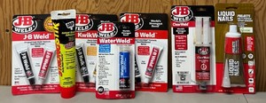 LL - J-B Weld WaterWeld ClearWeld 3x JB Weld Liquid Nails StrongStik (Lot of 7)