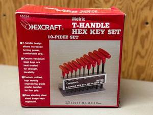 LL - EXCRAFT Metric T-Handle Hex Key Set 10-Piece (2-10 mm)